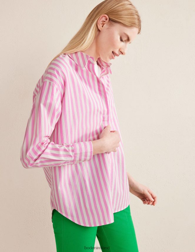 Pink Stripe Clothing Oversized Cotton Shirt Boden Women L466L61661
