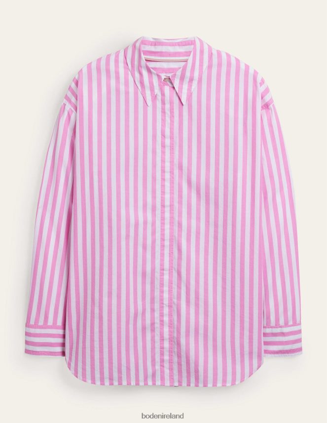 Pink Stripe Clothing Oversized Cotton Shirt Boden Women L466L61661