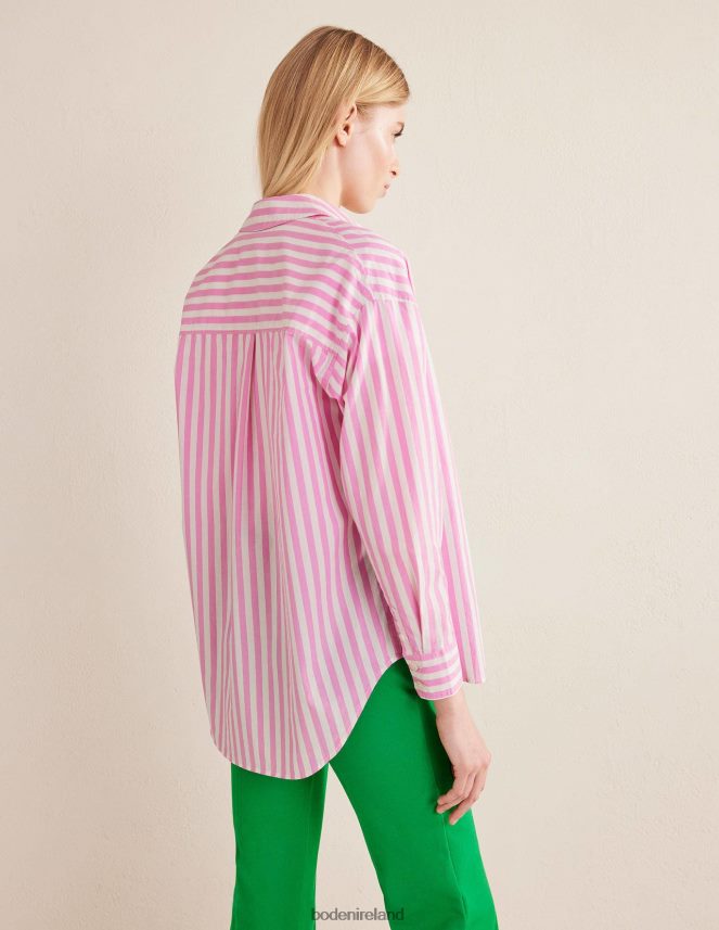 Pink Stripe Clothing Oversized Cotton Shirt Boden Women L466L61661