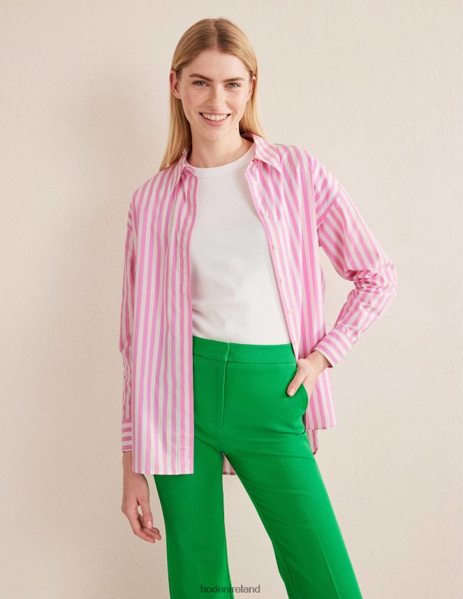 Pink Stripe Clothing Oversized Cotton Shirt Boden Women L466L61661