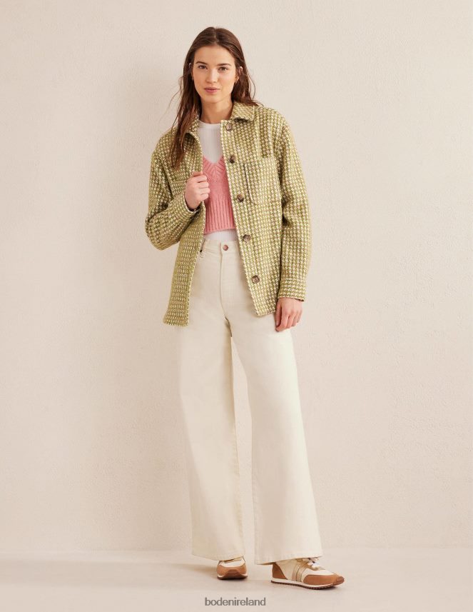 Pink and Green Houndstooth Clothing Relaxed Textured Overshirt Boden Women L466L61606