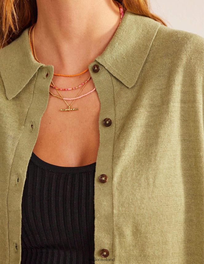 River Reed Clothing Collared Linen Knitted Shirt Boden Women L466L62240