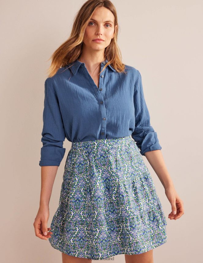 True Navy Clothing Cotton Texture Shirt Boden Women L466L61182