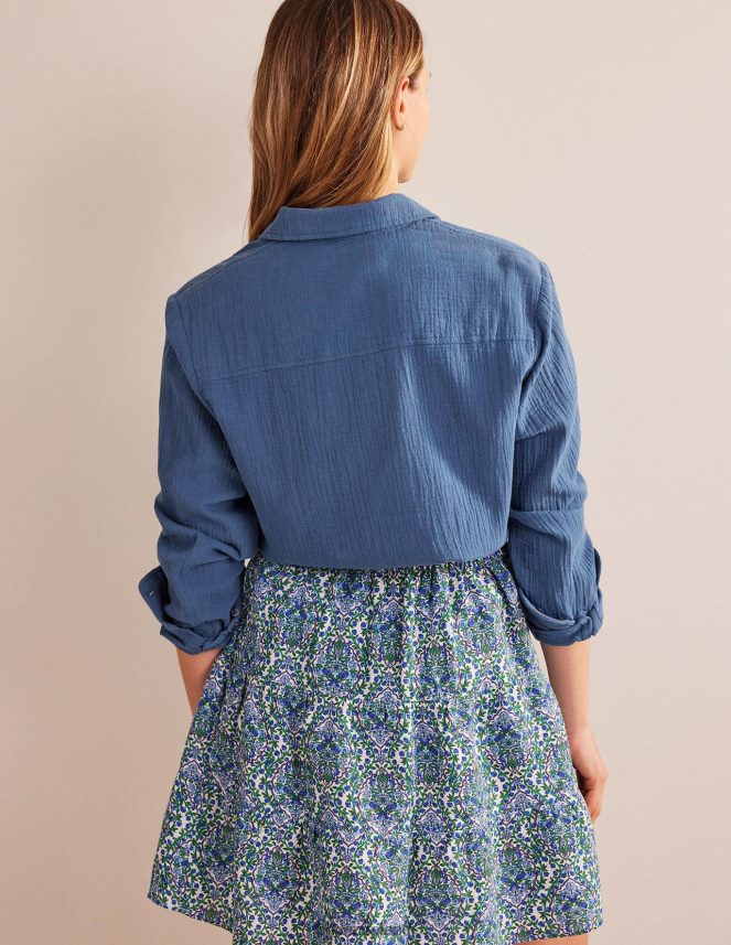 True Navy Clothing Cotton Texture Shirt Boden Women L466L61182