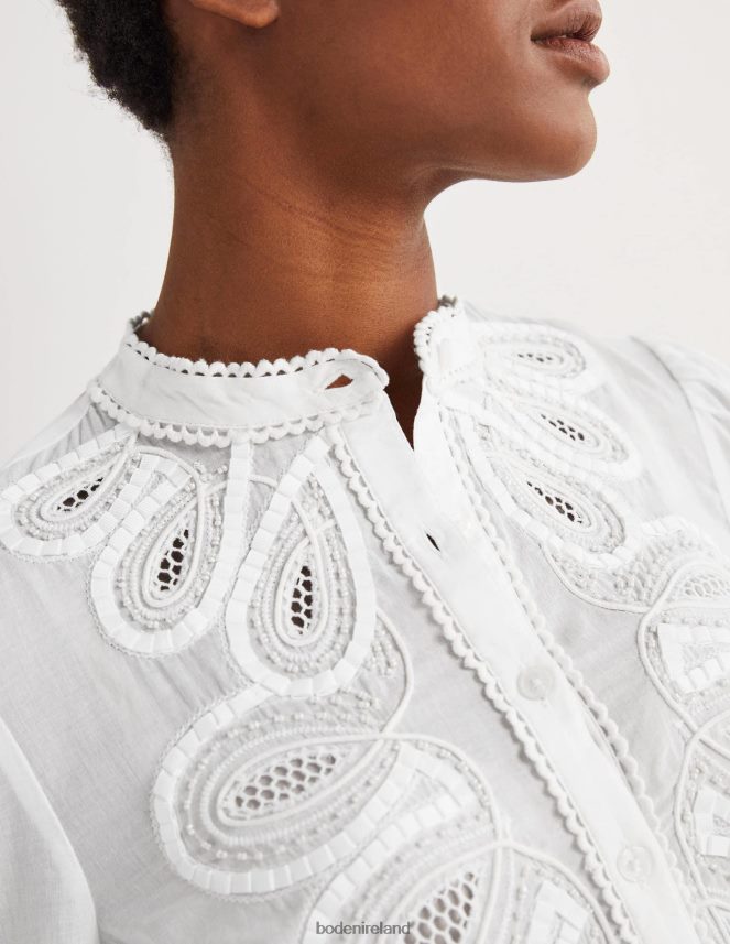 White Clothing Embroidered Shirt Boden Women L466L61782
