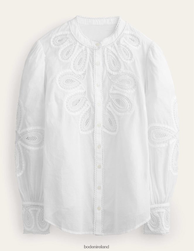 White Clothing Embroidered Shirt Boden Women L466L61782