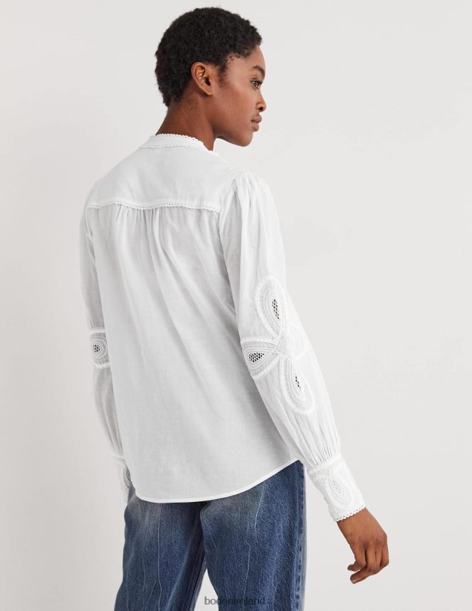 White Clothing Embroidered Shirt Boden Women L466L61782