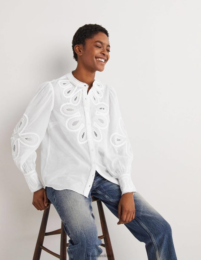 White Clothing Embroidered Shirt Boden Women L466L61782