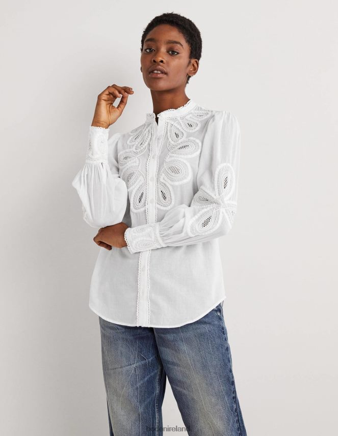 White Clothing Embroidered Shirt Boden Women L466L61782