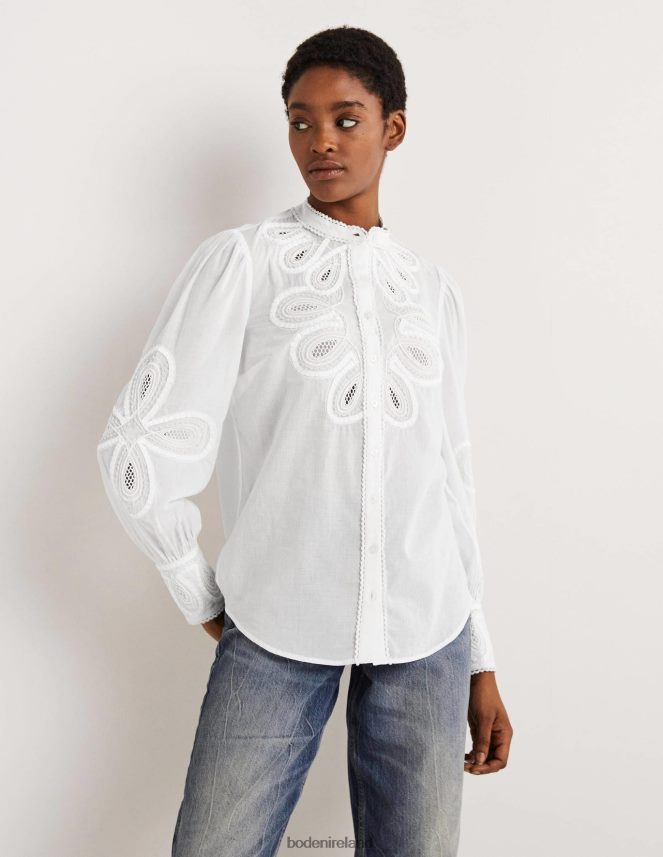 White Clothing Embroidered Shirt Boden Women L466L61782