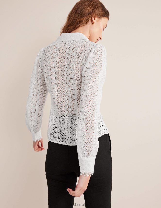 White Clothing Fitted Lace Shirt Boden Women L466L61816