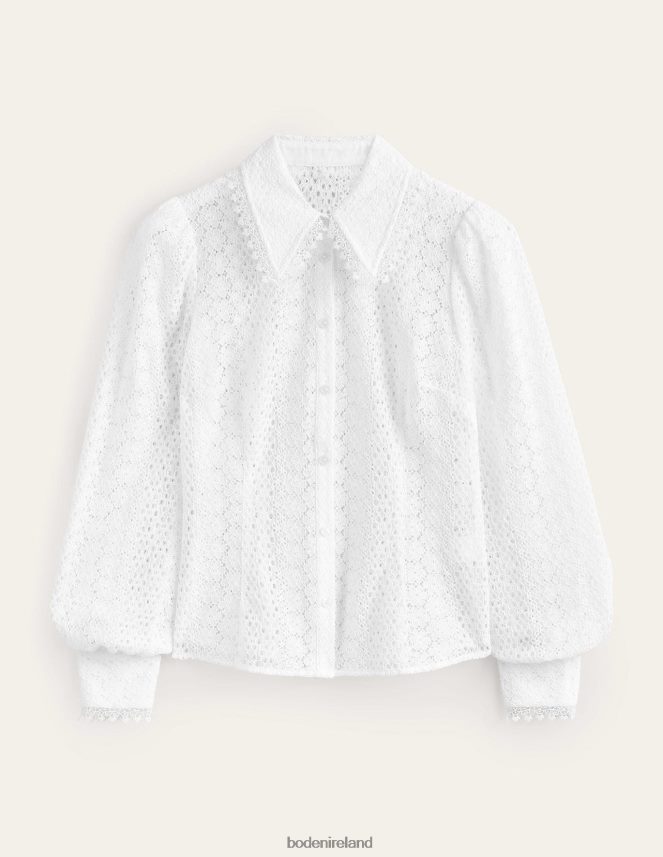 White Clothing Fitted Lace Shirt Boden Women L466L61816