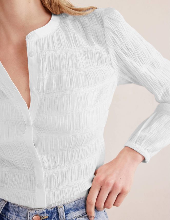 White Clothing Fitted Textured Shirt Boden Women L466L61835