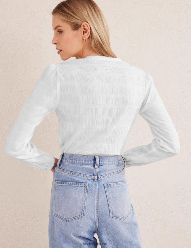 White Clothing Fitted Textured Shirt Boden Women L466L61835