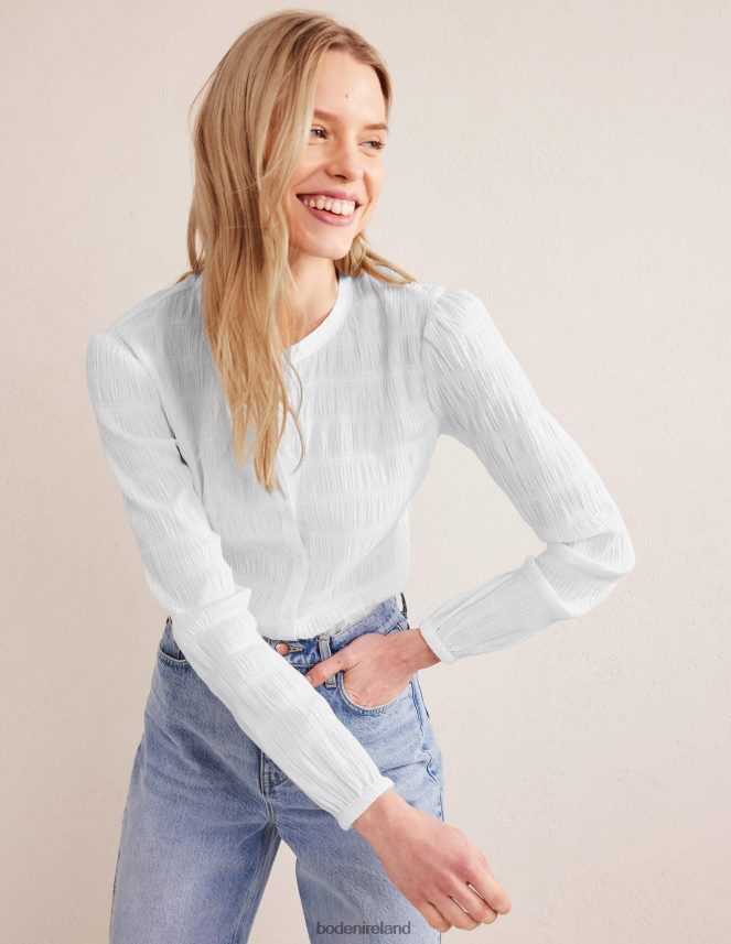 White Clothing Fitted Textured Shirt Boden Women L466L61835