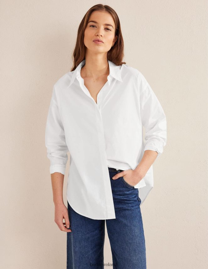 White Clothing Oversized Cotton Shirt Boden Women L466L6974