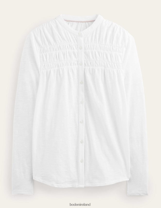 White Clothing Ruched Yoke Detail Shirt Boden Women L466L61920