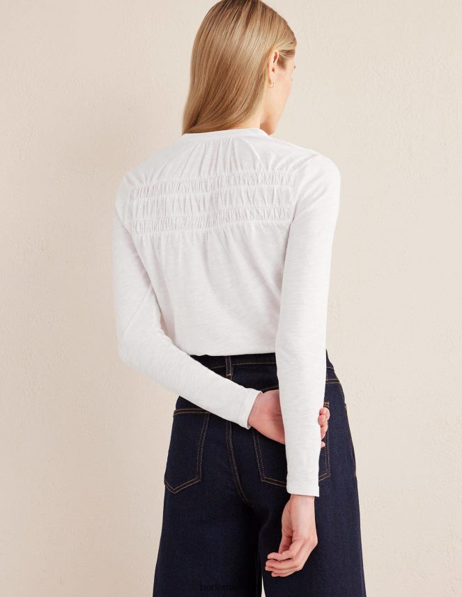 White Clothing Ruched Yoke Detail Shirt Boden Women L466L61920