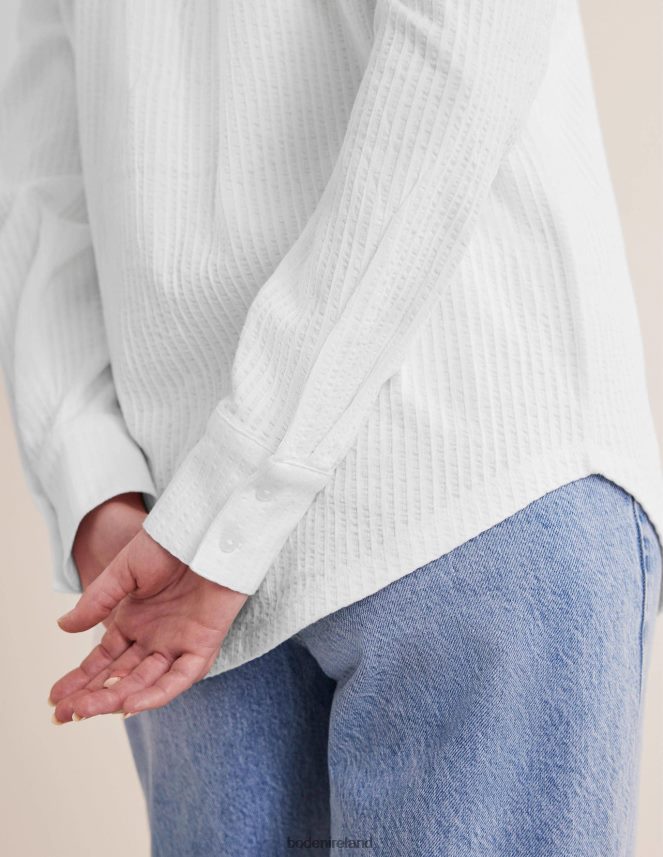 White Clothing Textured Jersey Shirt Boden Women L466L61252