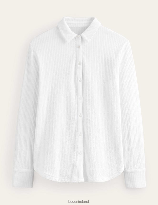 White Clothing Textured Jersey Shirt Boden Women L466L61252