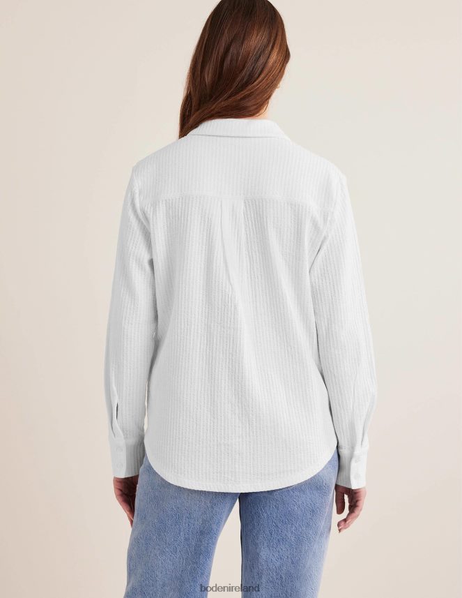 White Clothing Textured Jersey Shirt Boden Women L466L61252