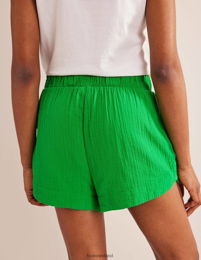 Bright Green Clothing Tie Waist Cheesecloth Shorts Boden Women L466L61241