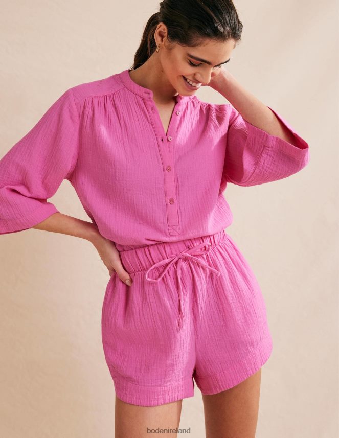Festival Pink Clothing Tie Waist Cheesecloth Shorts Boden Women L466L61766