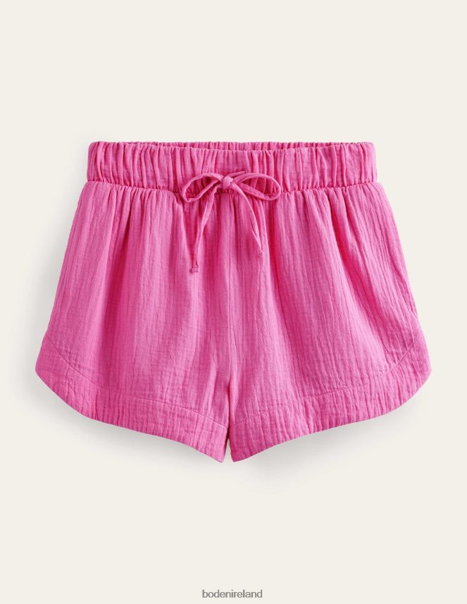 Festival Pink Clothing Tie Waist Cheesecloth Shorts Boden Women L466L61766