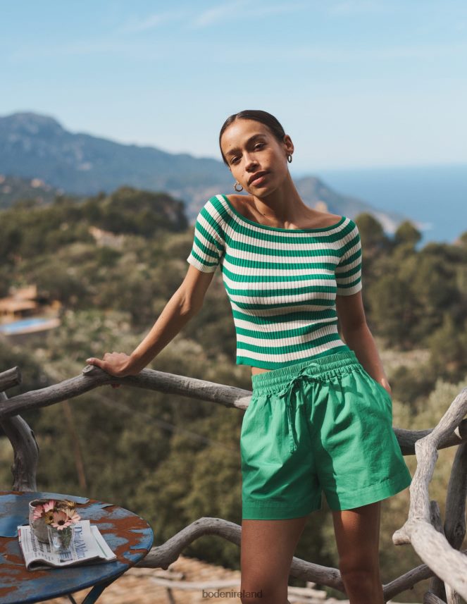 Green Bee Clothing Cotton Pull-on Shorts Boden Women L466L6606