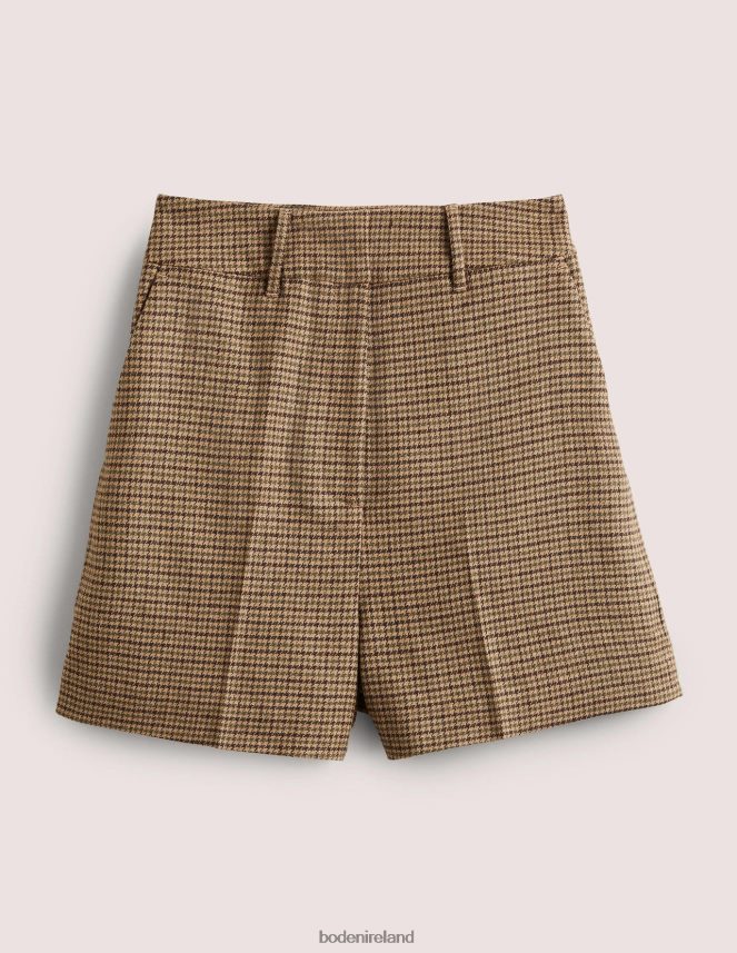 Mini Brown Dogstooth Clothing High Waist Shorts Boden Women L466L62033