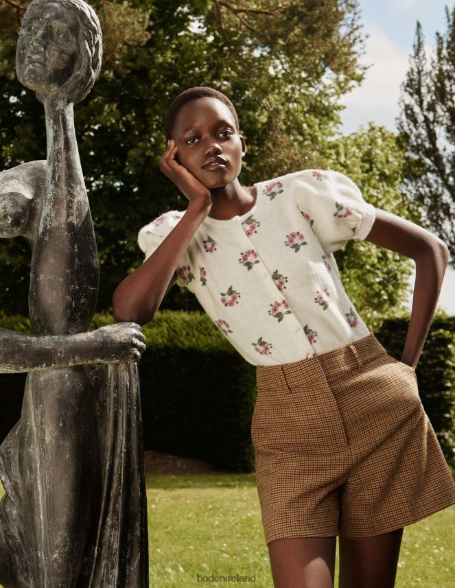 Mini Brown Dogstooth Clothing High Waist Shorts Boden Women L466L62033