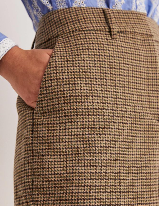 Mini Brown Dogstooth Clothing High Waist Shorts Boden Women L466L62033