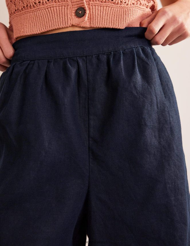 Navy Clothing Pull-on Linen Shorts Boden Women L466L61353