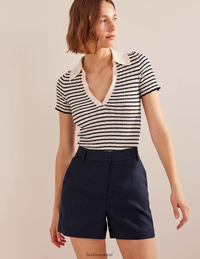 Navy Clothing Tailored Linen Shorts Boden Women L466L6605