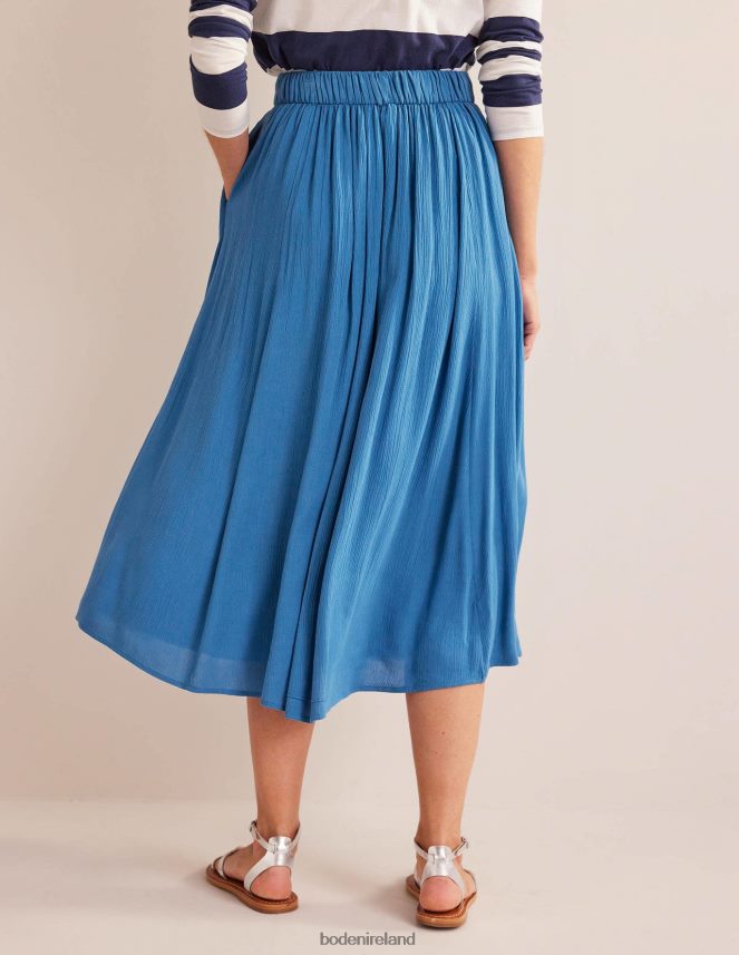 Aegean blue Clothing Crinkle Midi Skirt Boden Women L466L61799