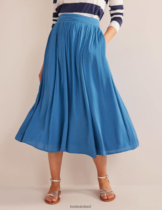 Aegean blue Clothing Crinkle Midi Skirt Boden Women L466L61799
