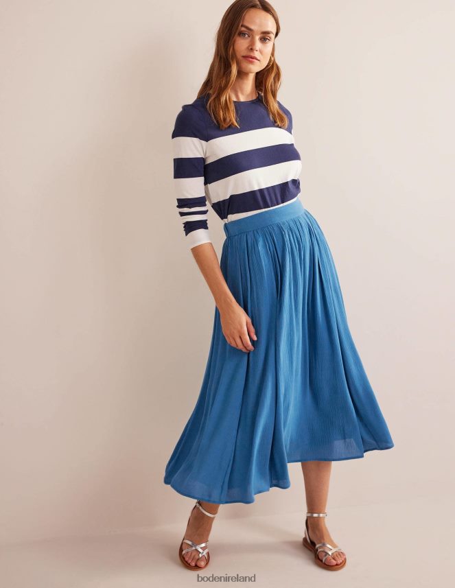 Aegean blue Clothing Crinkle Midi Skirt Boden Women L466L61799