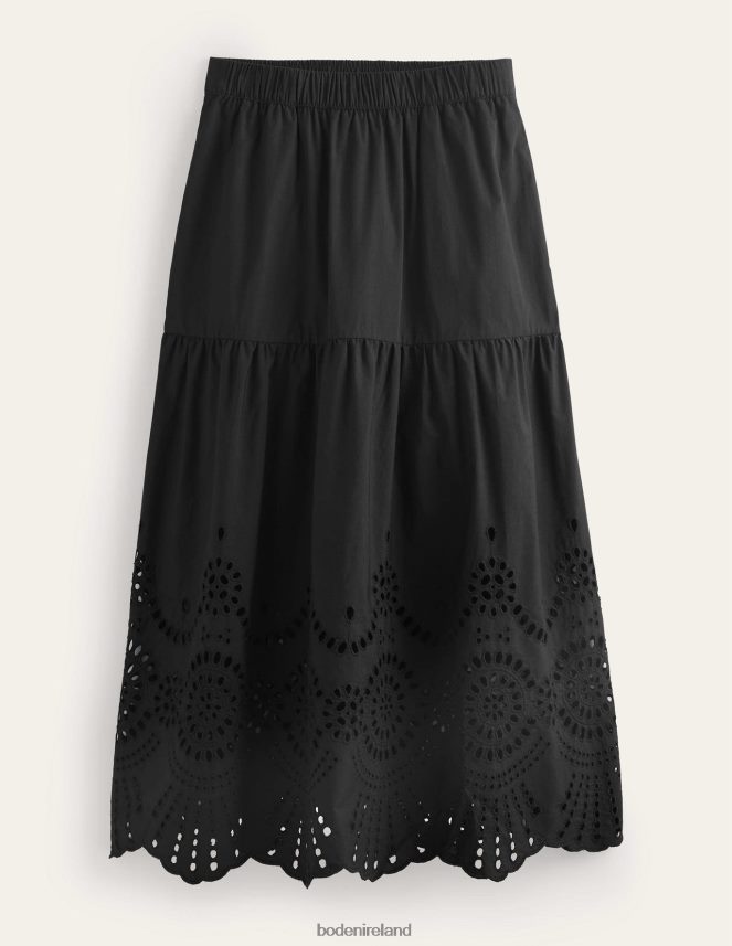 Black Clothing Full Broderie Skirt Boden Women L466L61161