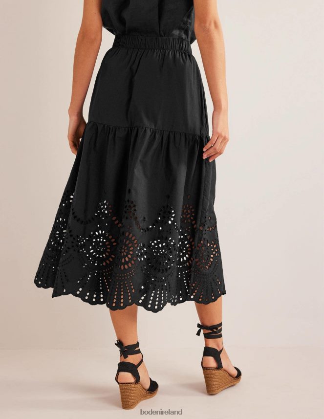 Black Clothing Full Broderie Skirt Boden Women L466L61161