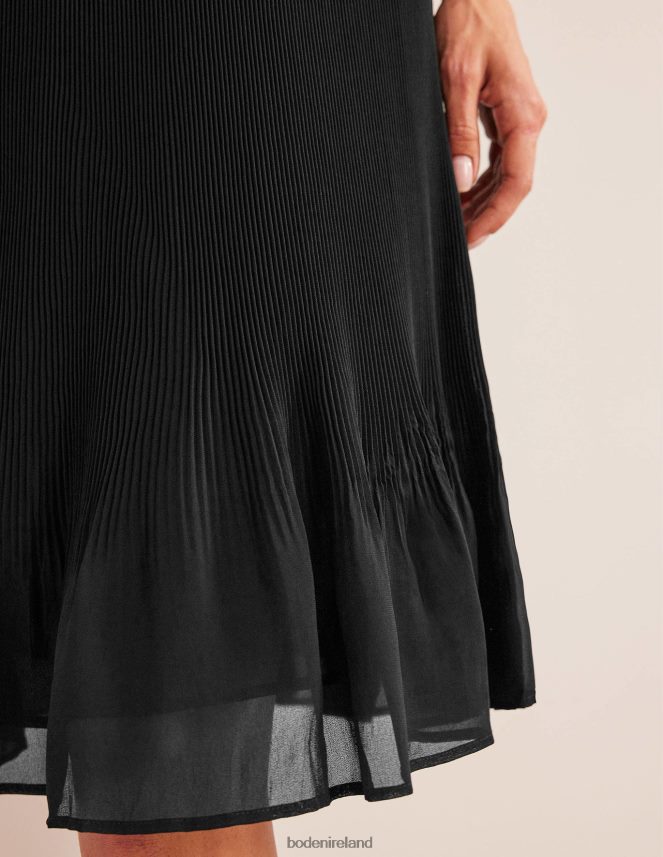 Black Clothing Knee Length Plisse Skirt Boden Women L466L62522