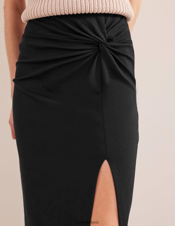 Black Clothing Knot Detail Jersey Midi Skirt Boden Women L466L61066