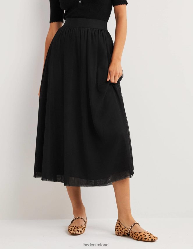 Black Clothing Tulle Full Midi Skirt Boden Women L466L61133