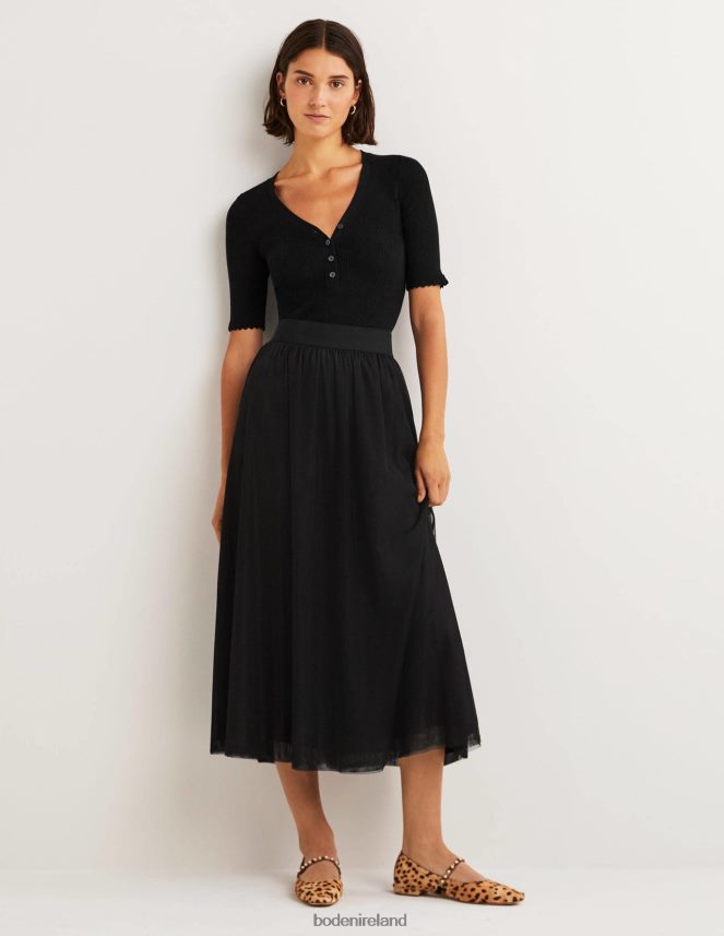 Black Clothing Tulle Full Midi Skirt Boden Women L466L61133