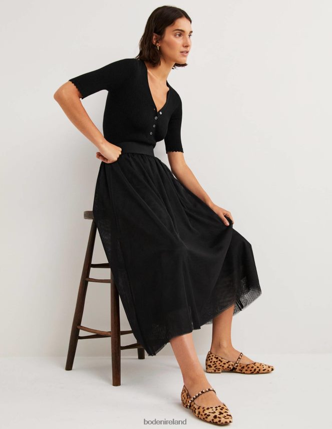 Black Clothing Tulle Full Midi Skirt Boden Women L466L61133