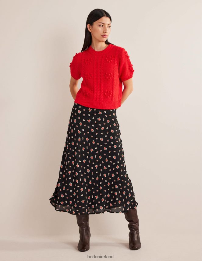 Black & Rose Pop Clothing Cecelia Midi Skirt Boden Women L466L61326