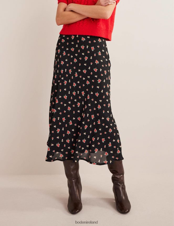 Black & Rose Pop Clothing Cecelia Midi Skirt Boden Women L466L61326