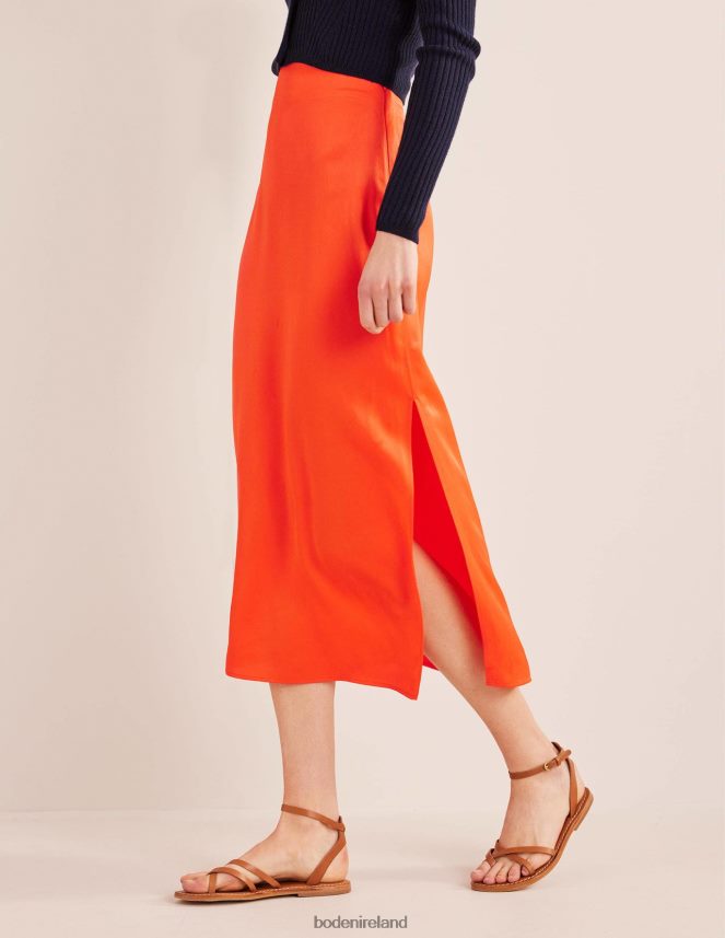 CHERRY TOMATO Clothing Satin Column Skirt Boden Women L466L61452