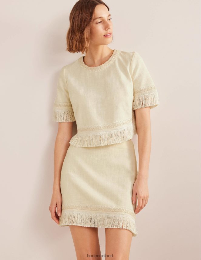 Ecru Clothing Fringe Detail Mini Skirt Boden Women L466L61444