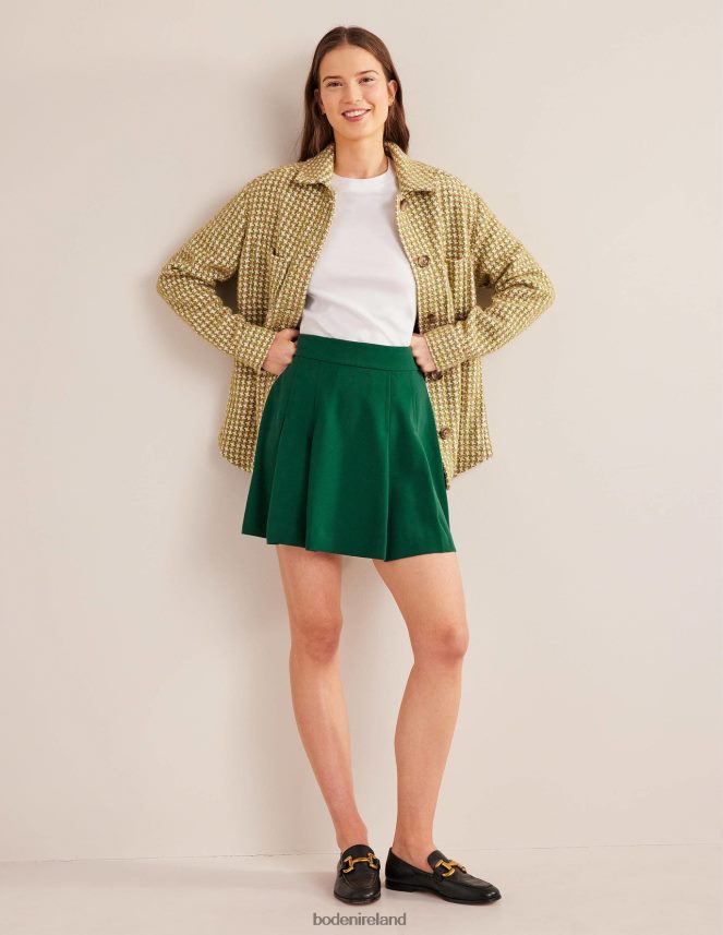Emerald Green Clothing Pleated Crepe Mini Skirt Boden Women L466L61981