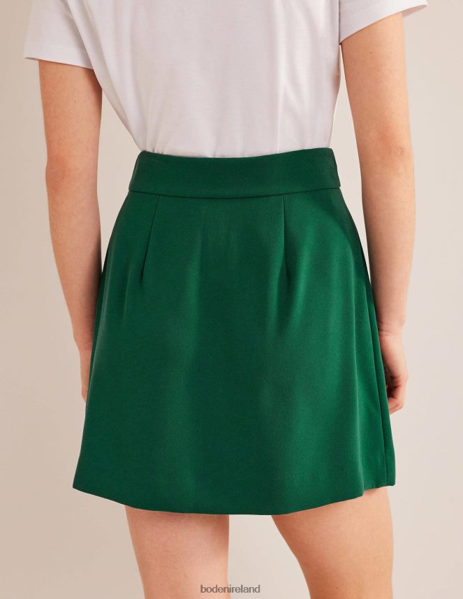 Emerald Green Clothing Pleated Crepe Mini Skirt Boden Women L466L61981